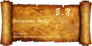 Bergauer Noé névjegykártya